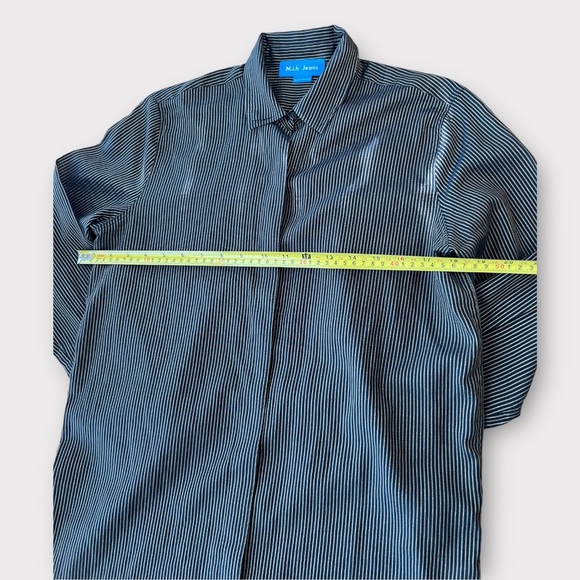 M.i.h. Jeans Women cover up long dress Shirt XS Stripe Black & Gold Pre-owned - Picture 3 of 10